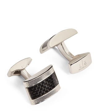 Carbon Fibre D-Shape Cufflinks