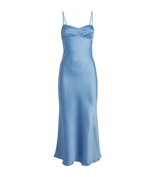 Satin Waterlily Midi Dress