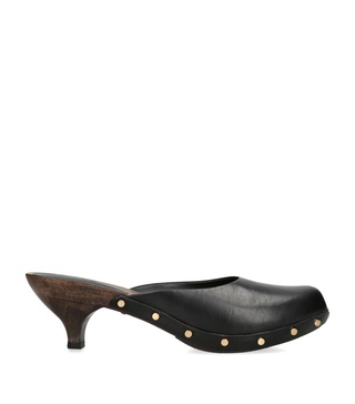 Leather Judith Studded Clogs 40