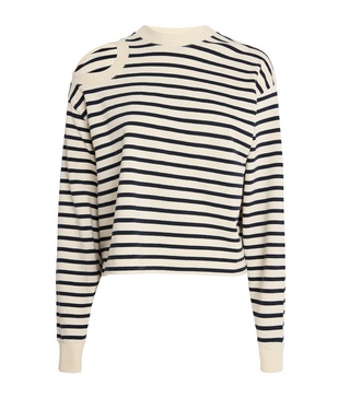 Cut-Out Striped T-Shirt