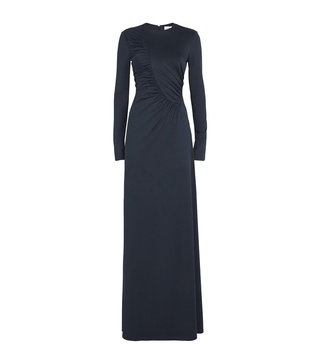 Long-Sleeve Ruched Gown