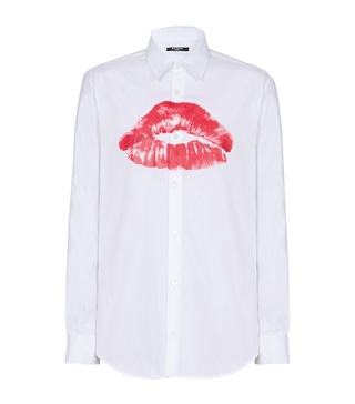 Kiss Print Long-Sleeve Shirt