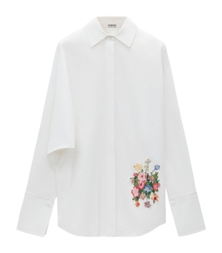 Embroidered Draped Shirt 