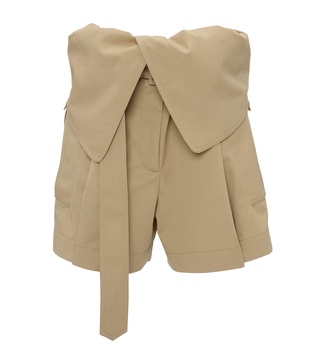 Fold-Over Trench Shorts