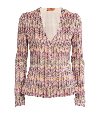 Chevron-Knit Cardigan