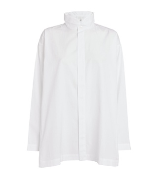 Cotton Stand-Collar Shirt 