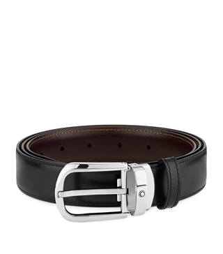 Leather Horseshoe Reversible Belt 