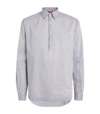 Cotton-Silk Stripe Shirt