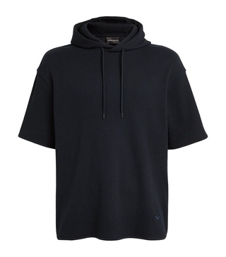 Short-Sleeve Ribbed Hoodie