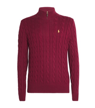 Cotton Quarter-Zip Sweater