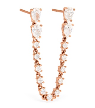 Rose Gold and Diamond Daphne Double-Piercing Single Earring 