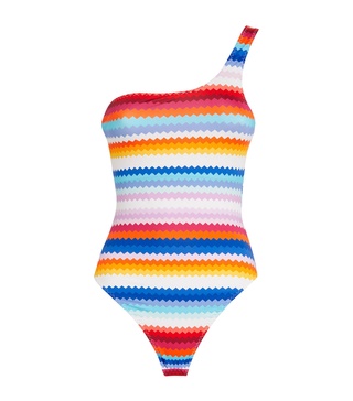 Chevron One-Shoulder Swimsuit