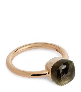 Mixed Gold and Prasiolite Nudo Petit Ring