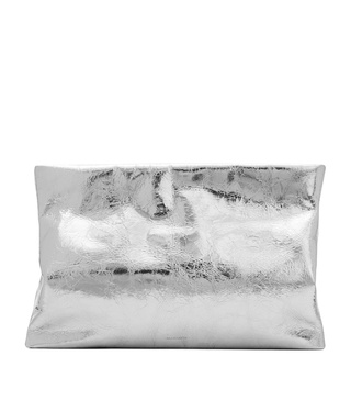 Metallic Leather Bettina Clutch Bag