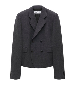 Wool Twill Double-Breasted Blazer