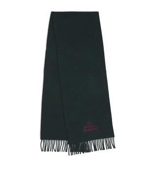 Wool Embroidered Logo Scarf