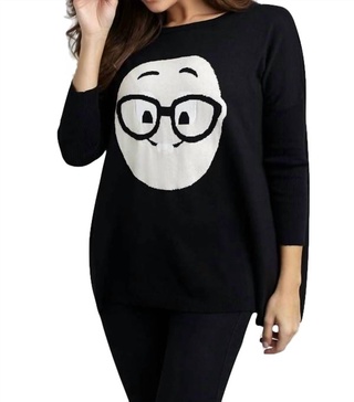 geek chic emoji pullover in black