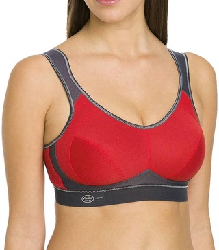 extreme control wireless sports bra in red/anthracite