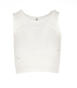 Destroyed Cropped Tank Top