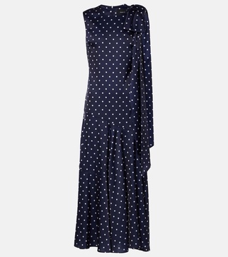 Bow-detail polka-dot maxi dress