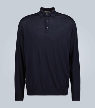 Ml long-sleeved wool polo shirt