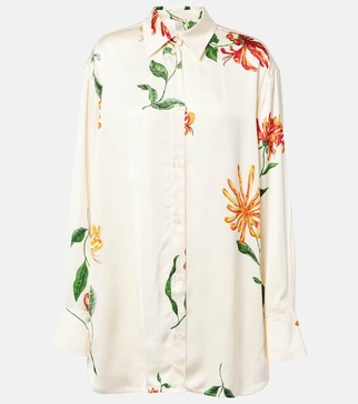 Floral satin shirt