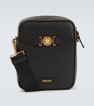 Medusa embellished leather crossbody bag