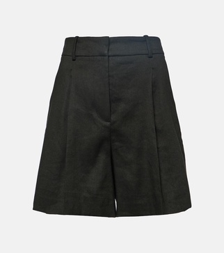 Noemi high-rise linen-blend shorts