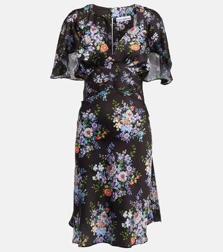 Floral satin midi dress