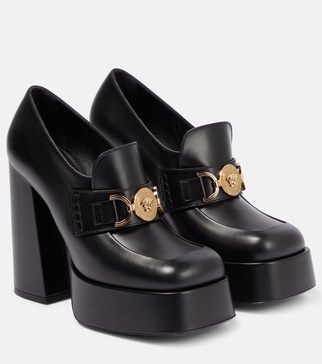 Aevitas leather platform loafer pumps