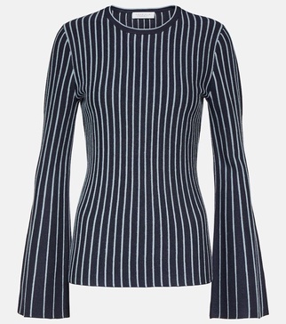 Lorcan striped wool and silk top