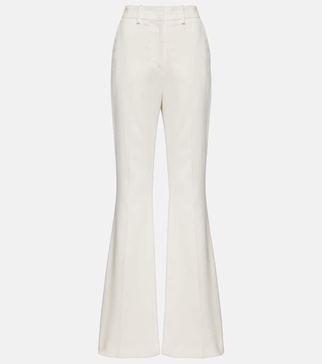 High-rise crêpe flared pants