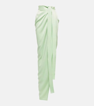 Kelton pleated satin maxi skirt