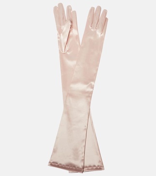 Bridal satin opera gloves