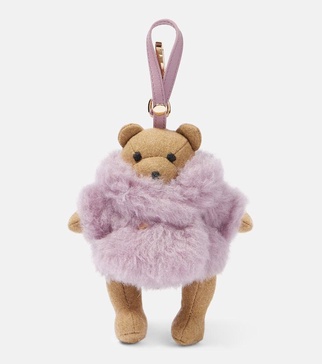 Teak teddy bag charm