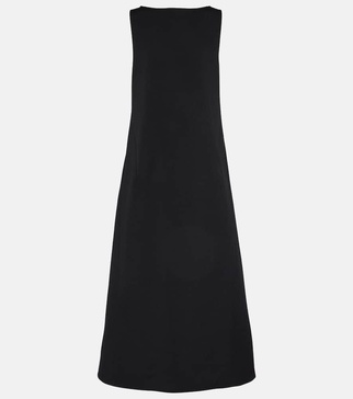 Rhea open-back wool-blend gown