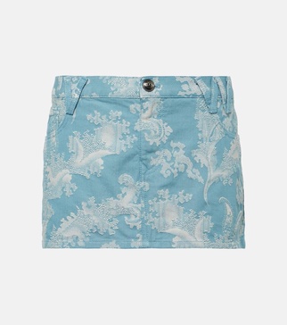 Foam jacquard denim miniskirt