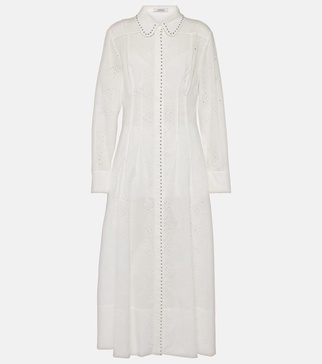 Embroidered Ease cotton shirt dress