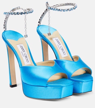 Saeda 125 embellished satin platform sandals