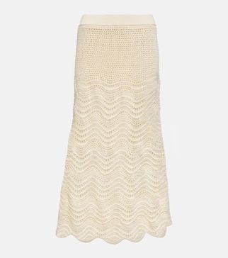 Devi crochet cotton midi skirt