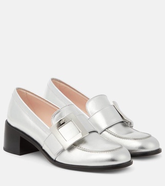 Viv' Rangers embellished metallic leather loafers