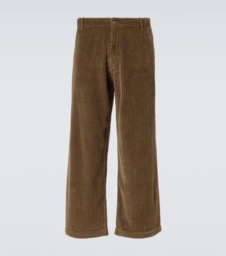 Cotton corduroy wide-leg pants