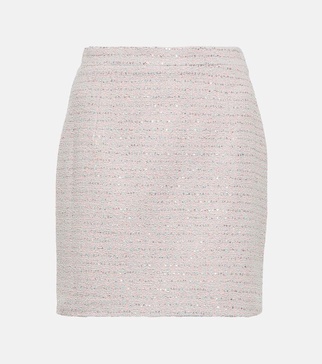 Embellished tweed miniskirt