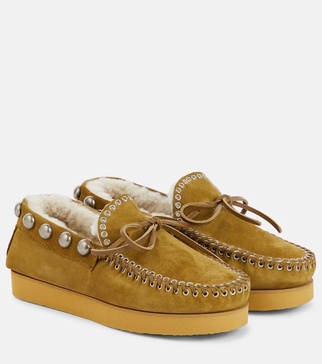 Forley shearling-lined suede moccasins