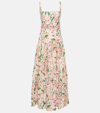 Lima floral linen maxi dress