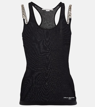 Falabella chain-detail jersey tank top