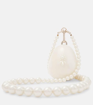 Nano Egg pearl-embellished clutch