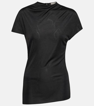 Zenn draped jersey top