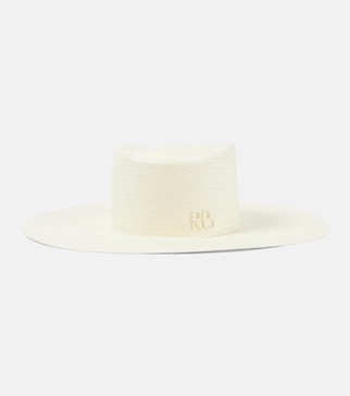 Bow-detail straw hat