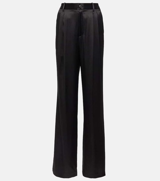 Flavie silk wide-leg pants